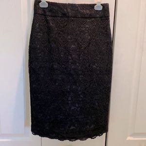 Banana Republic Black Lace Pencil Skirt Sz 6